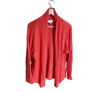 NWT Velvet by Graham & Spencer Hibiscus Open-Front Cardigan Sweater, size M
